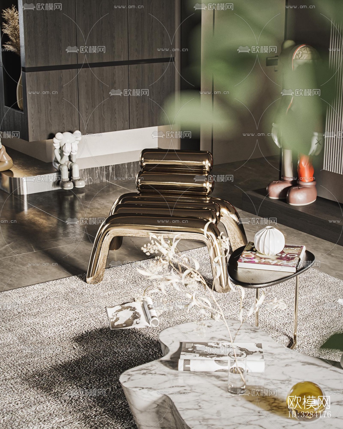 现代客餐厅效果图下载（渲染图9）