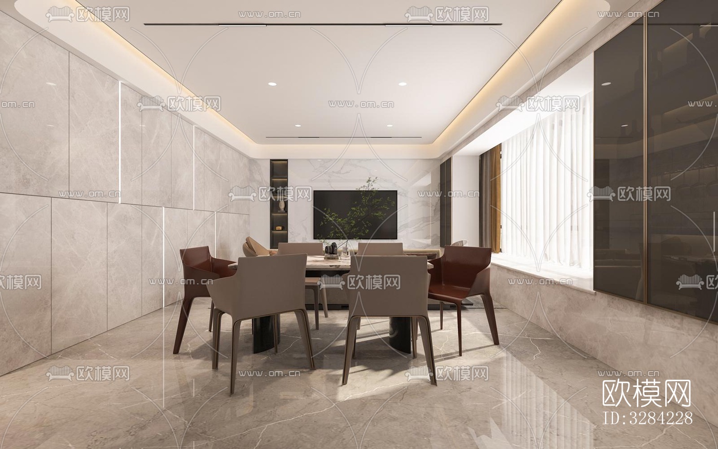 现代客餐厅效果图下载（渲染图6）