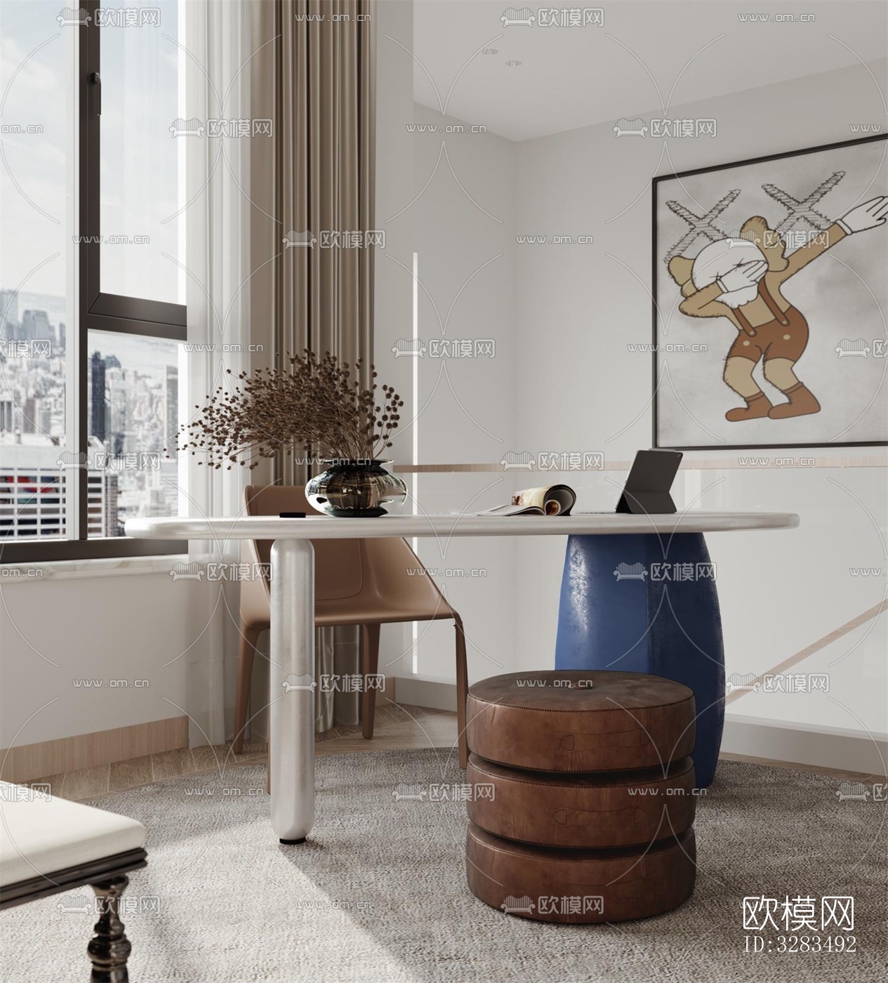 现代卧室效果图下载（渲染图4）