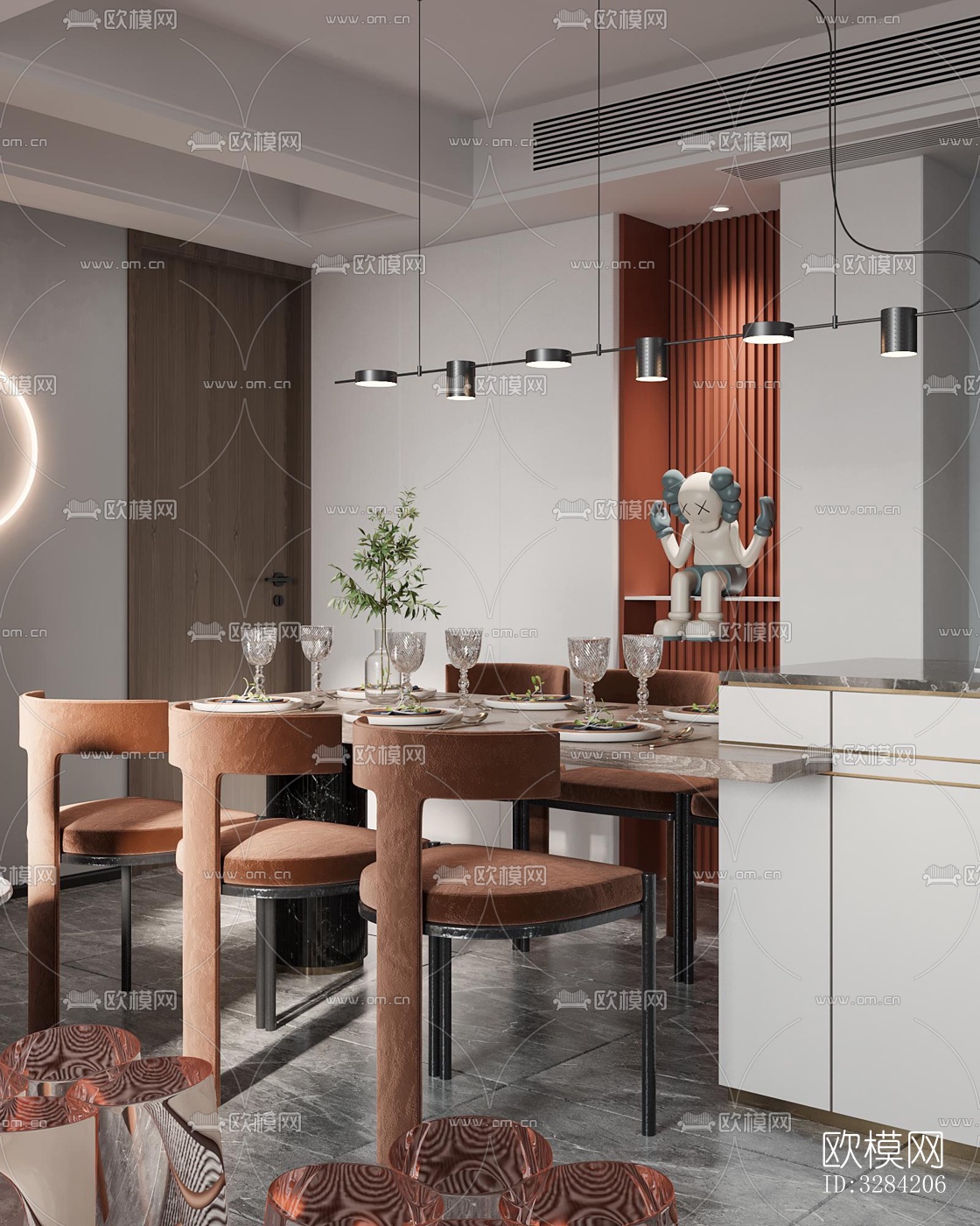 现代客餐厅效果图下载（渲染图11）