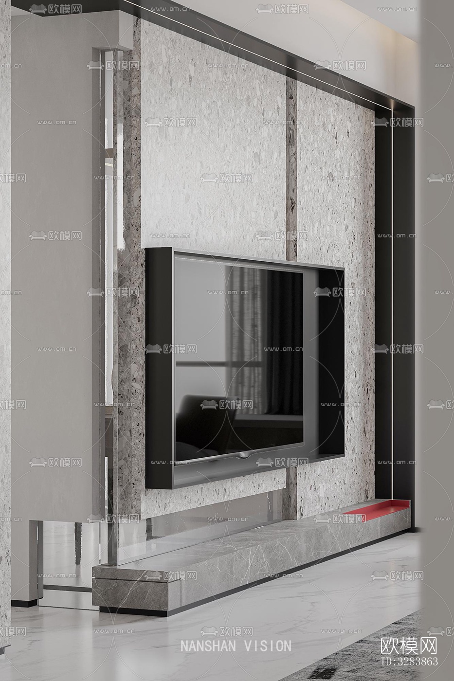 现代客餐厅效果图下载（渲染图7）