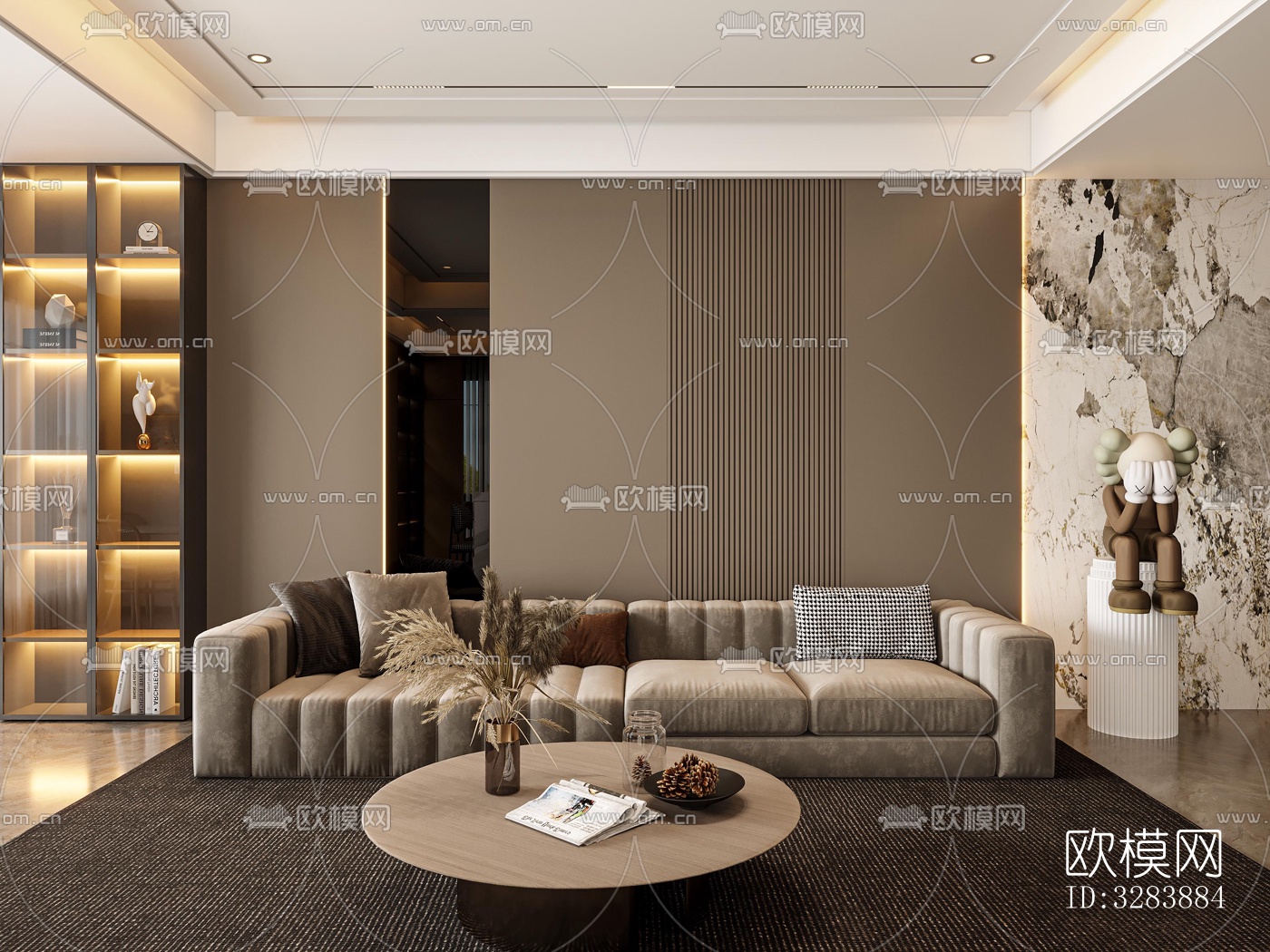 现代客餐厅效果图下载（渲染图2）