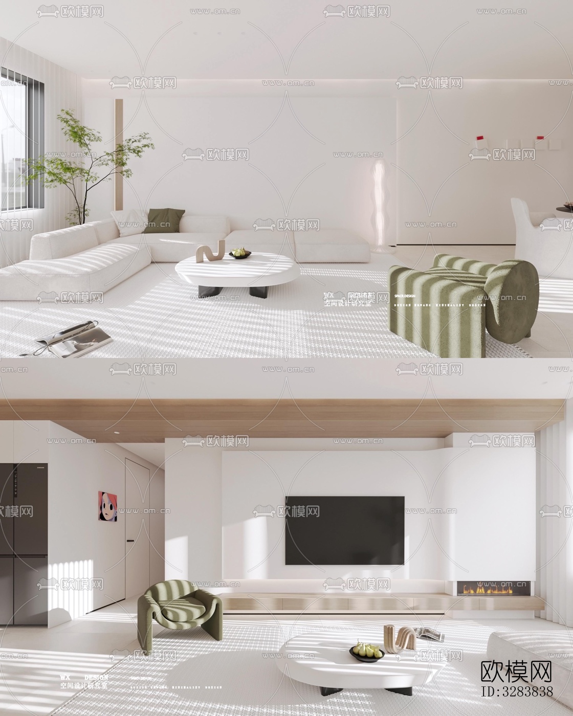 现代客餐厅效果图下载（渲染图4）