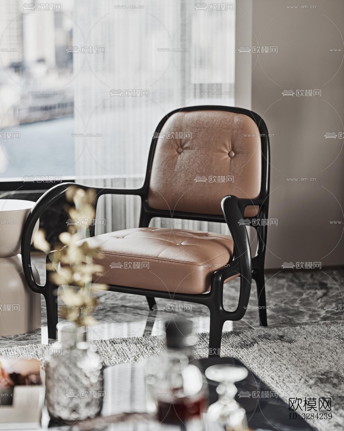 现代客餐厅效果图下载（渲染图1）