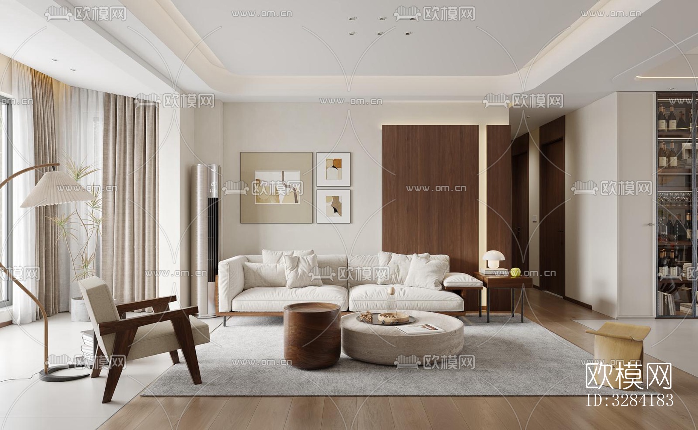 现代客餐厅效果图下载（渲染图6）