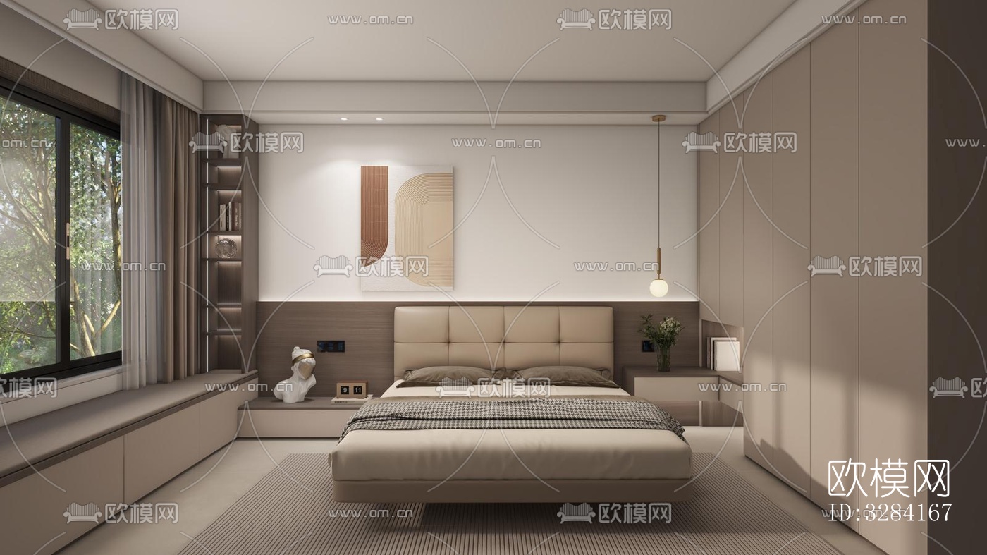 现代客餐厅效果图下载（渲染图4）