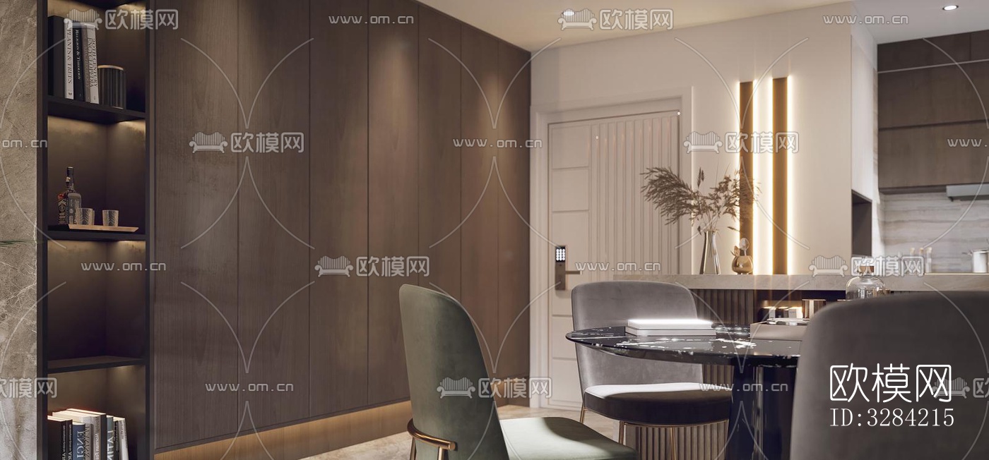 现代客餐厅效果图下载（渲染图3）