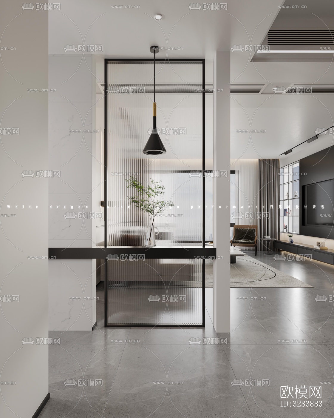 现代客餐厅效果图下载（渲染图10）