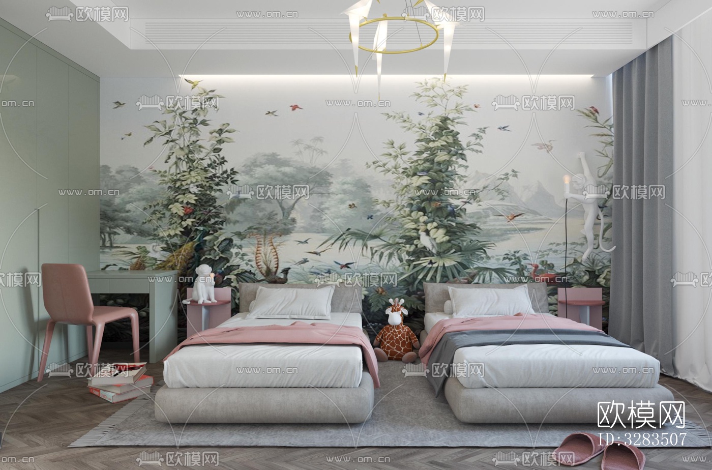 现代卧室效果图下载（渲染图2）