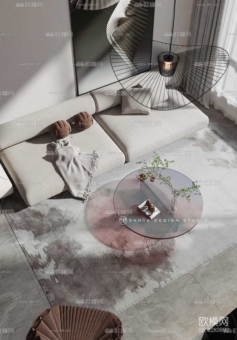 现代客餐厅效果图下载（渲染图4）