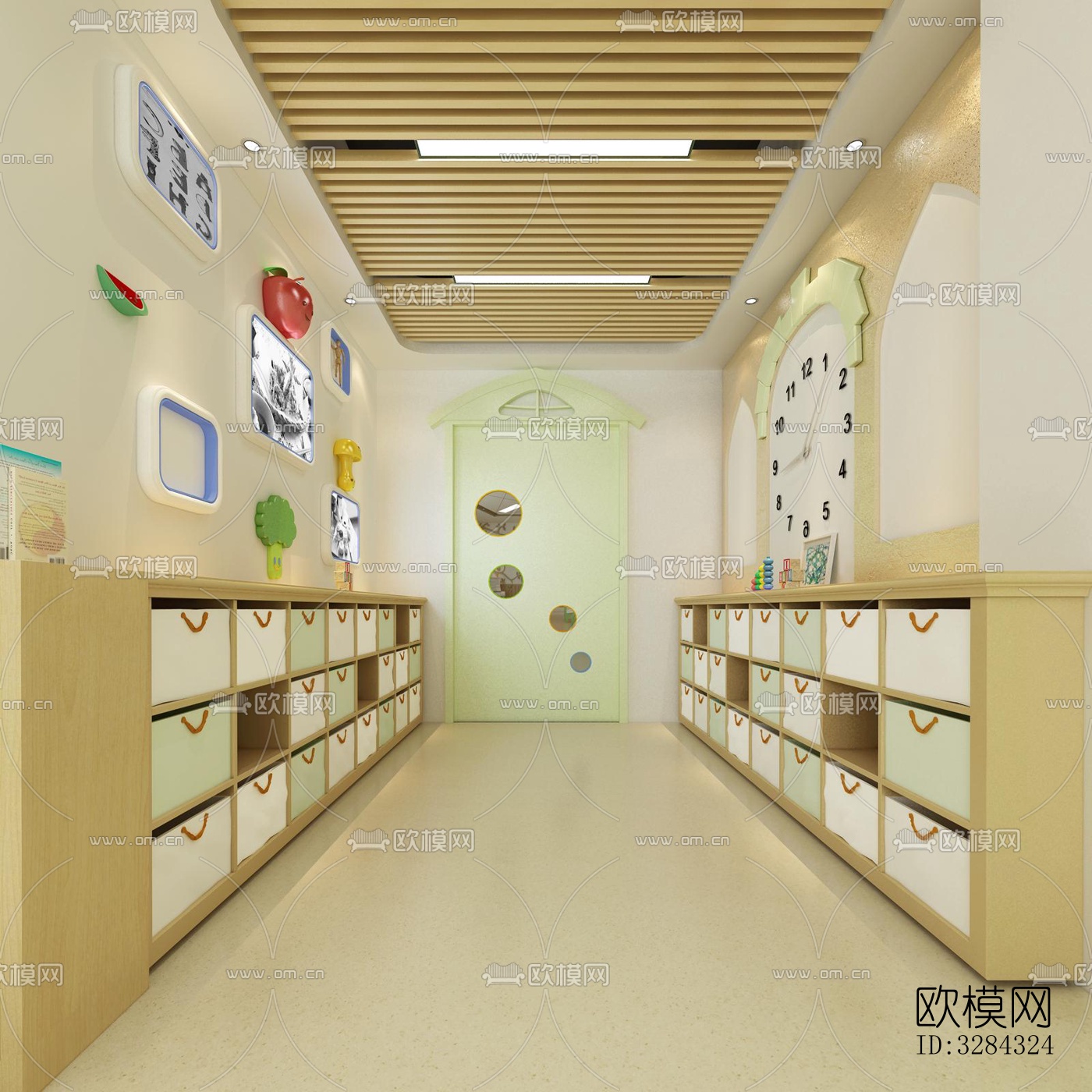 现代幼儿园效果图下载（渲染图1）