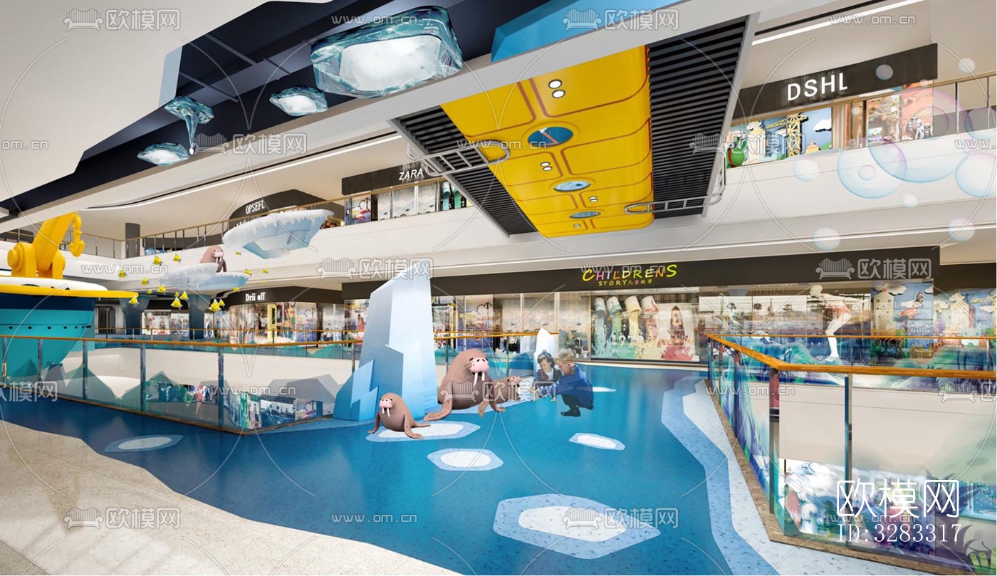 现代儿童游乐效果图下载（渲染图4）