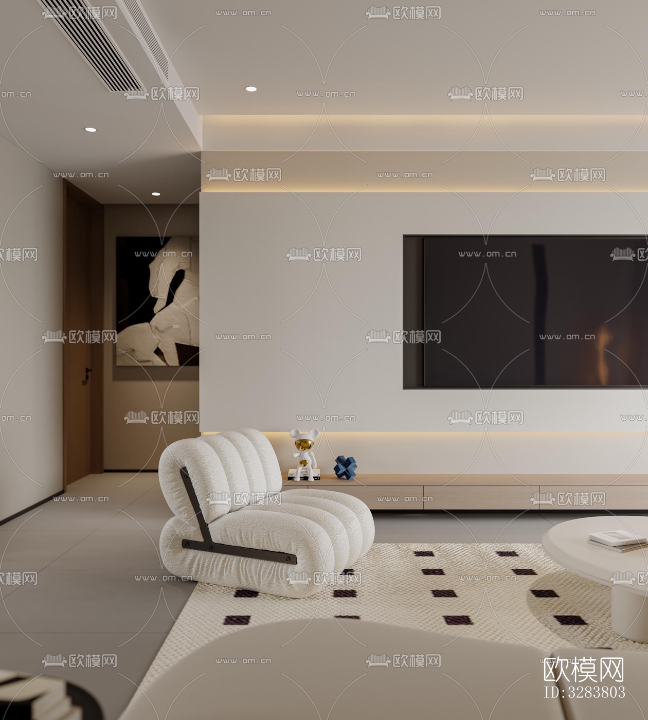 现代客餐厅效果图下载（渲染图5）