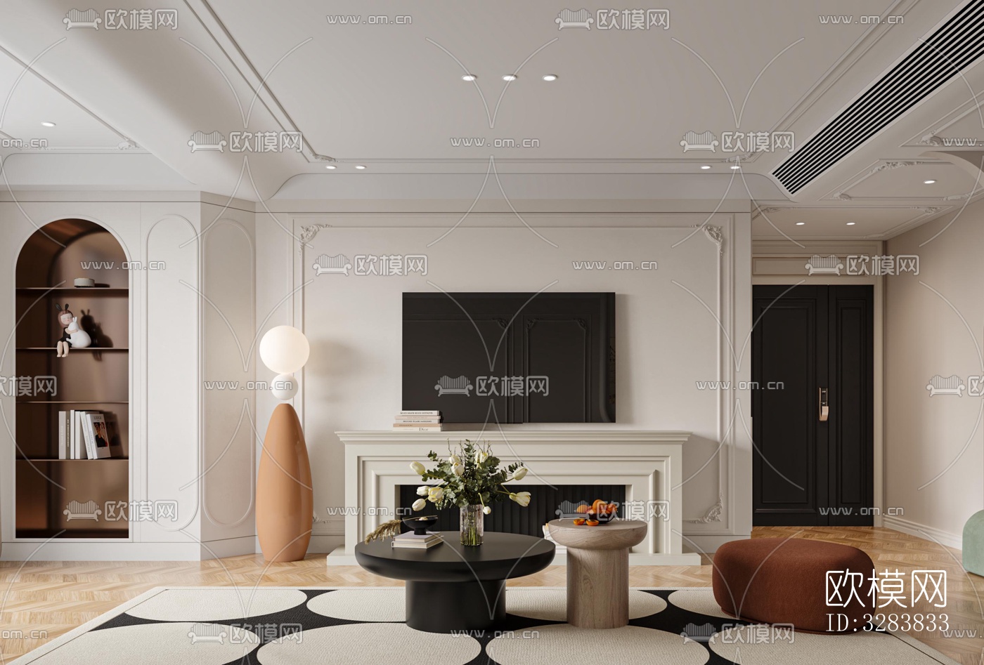 现代客餐厅效果图下载（渲染图6）