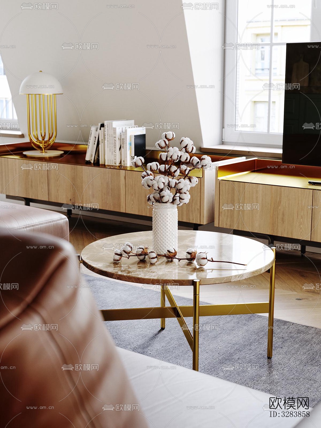 现代客餐厅效果图下载（渲染图6）