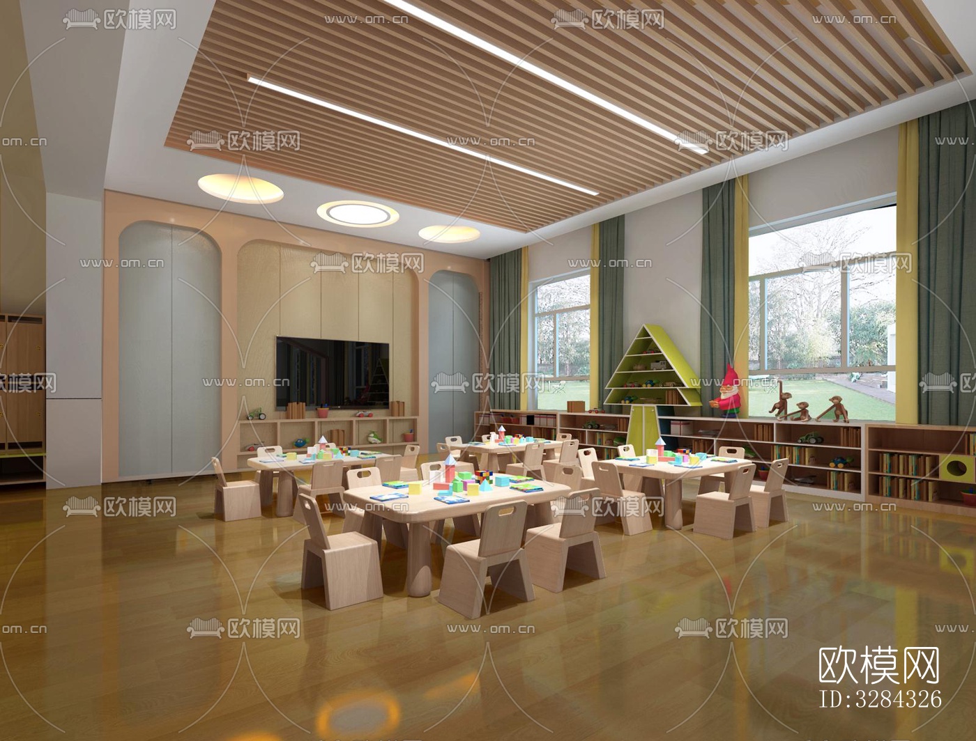 现代幼儿园效果图下载（渲染图11）