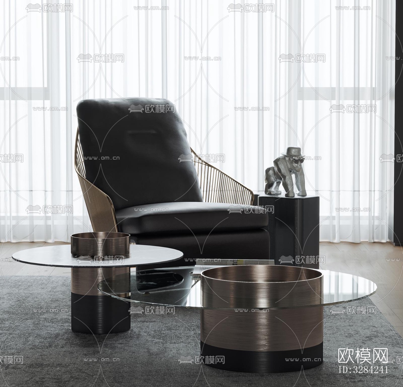 现代客餐厅效果图下载（渲染图2）