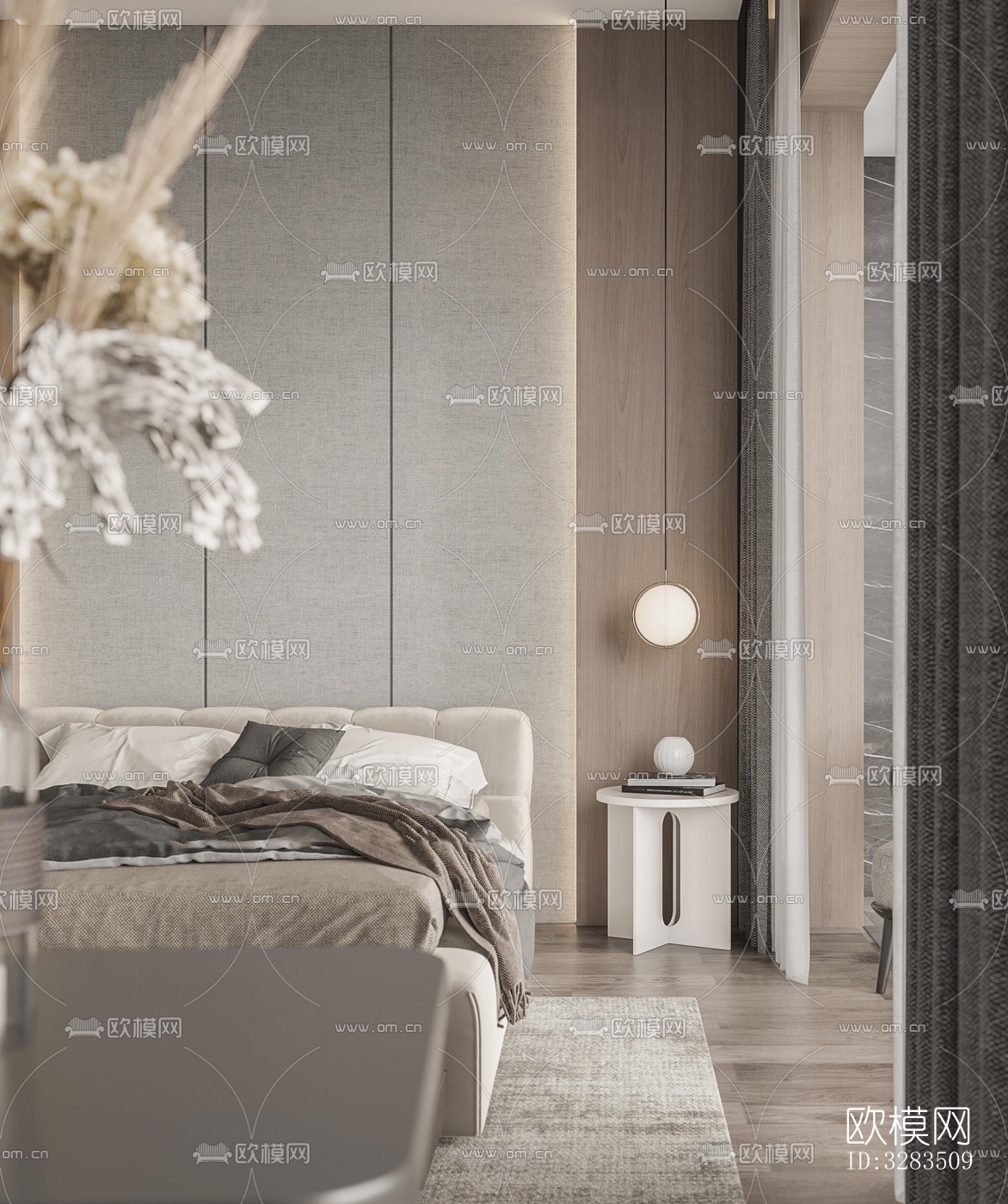 现代卧室效果图下载（渲染图2）