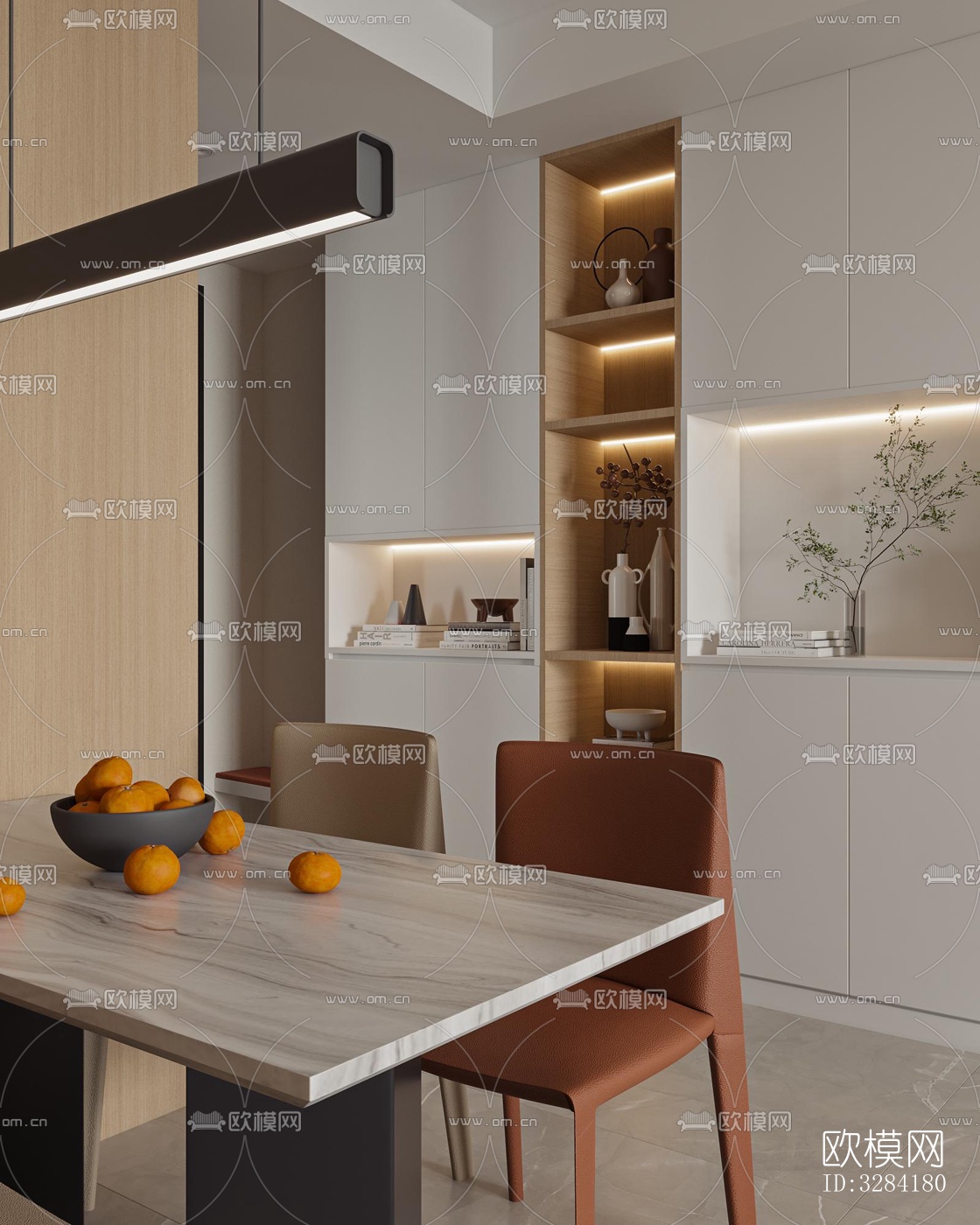 现代客餐厅效果图下载（渲染图3）