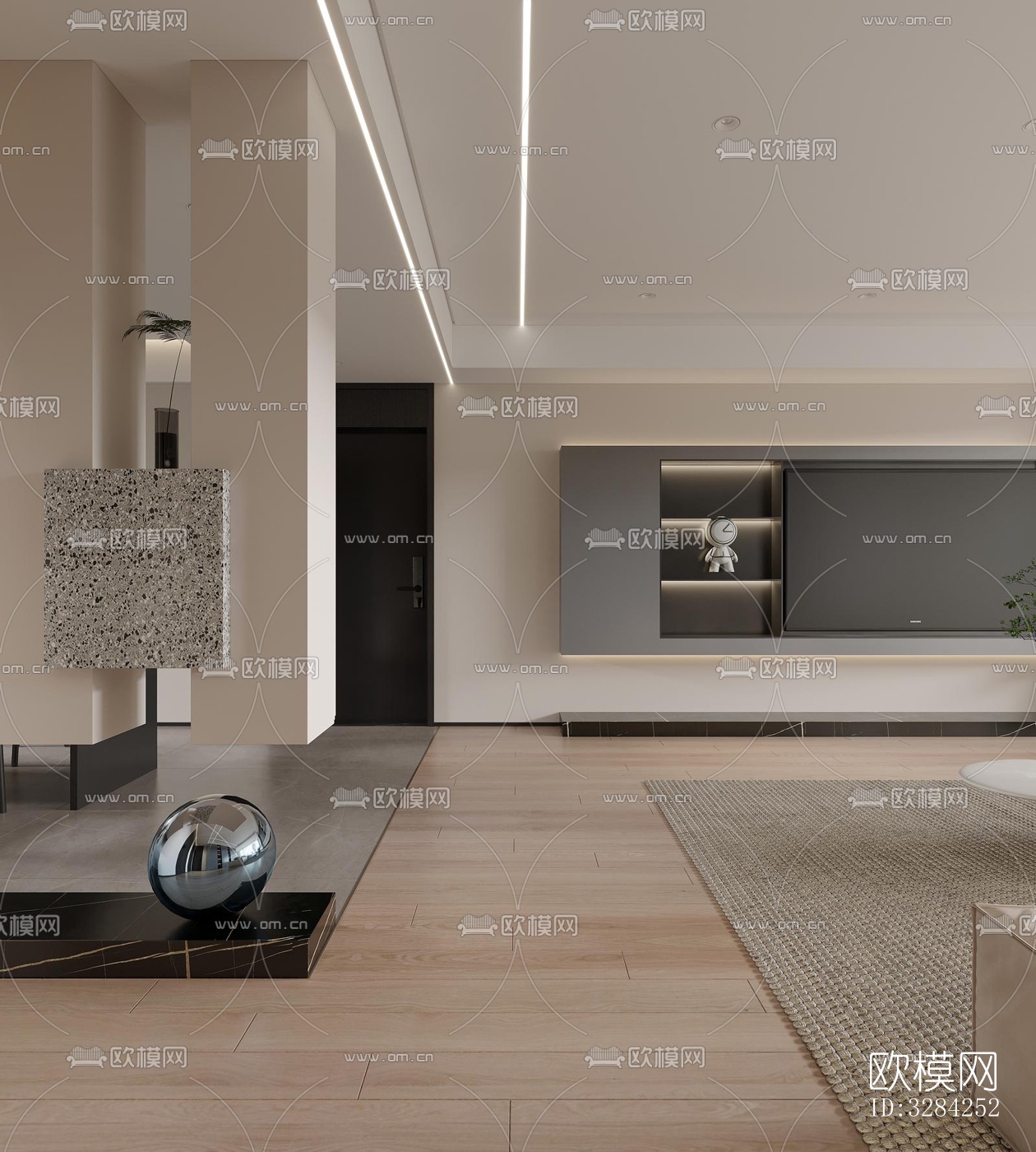 现代客餐厅效果图下载（渲染图8）