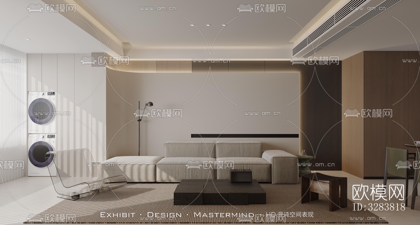 现代客餐厅效果图下载（渲染图3）