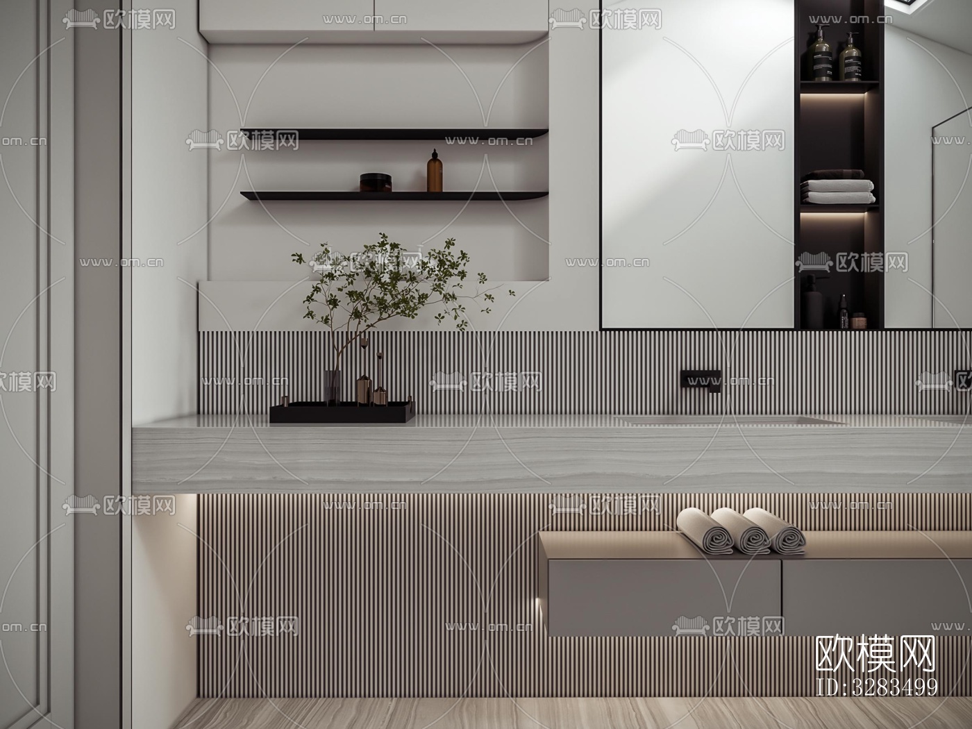 现代卧室效果图下载（渲染图1）