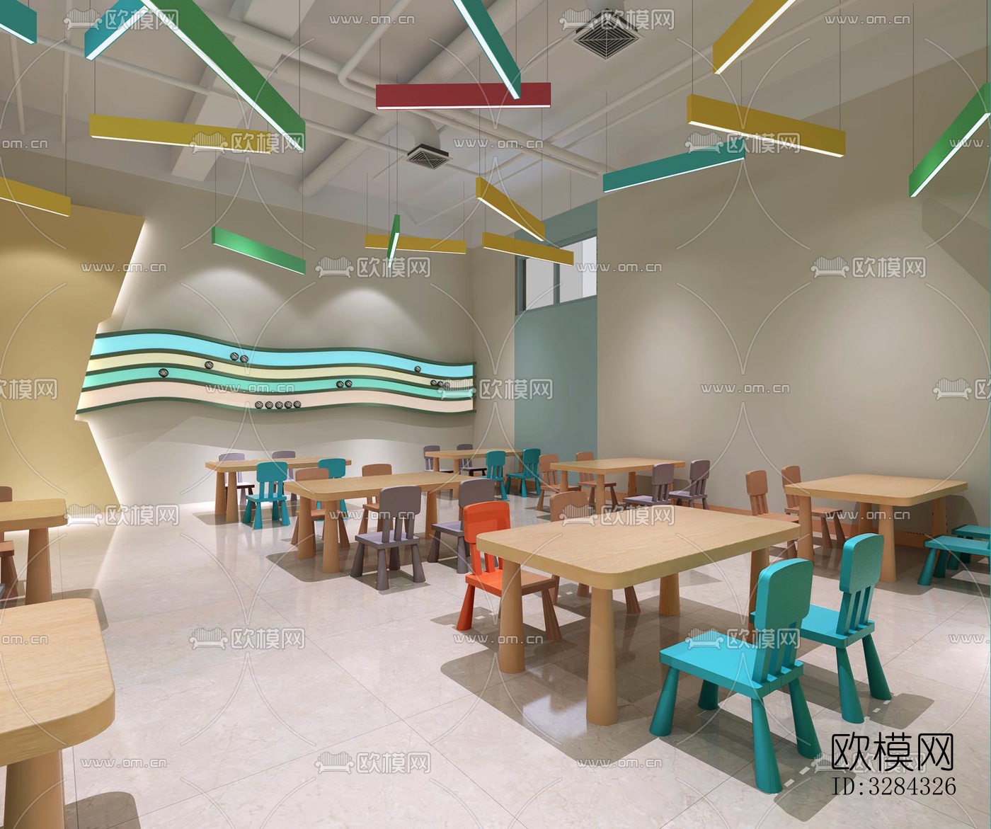 现代幼儿园效果图下载（渲染图9）