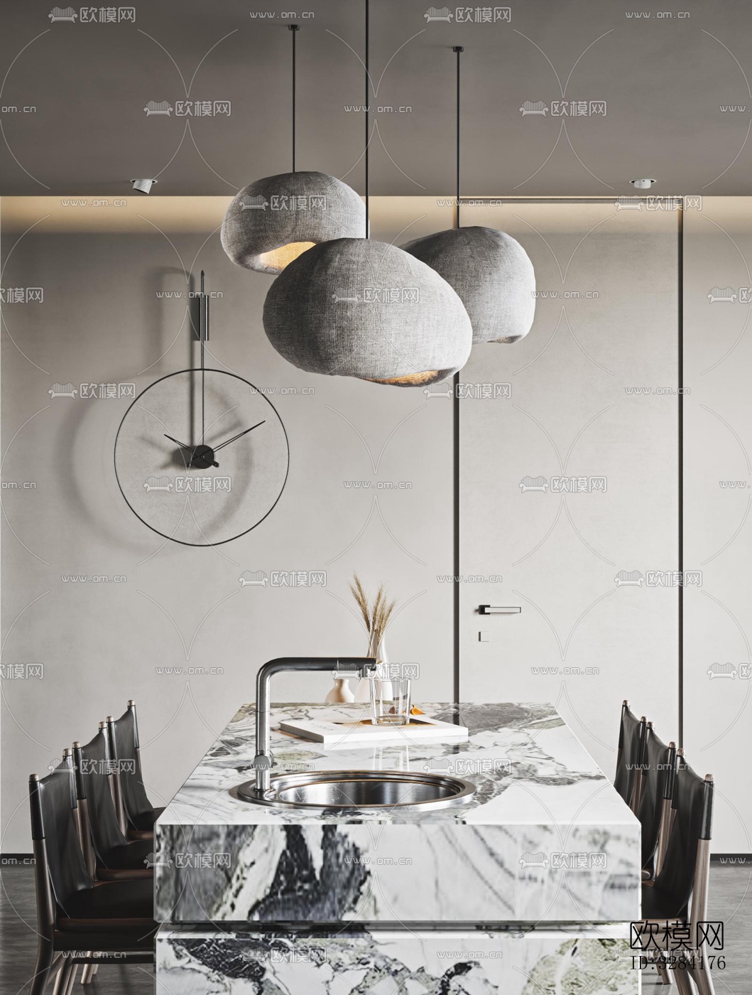 现代客餐厅效果图下载（渲染图7）