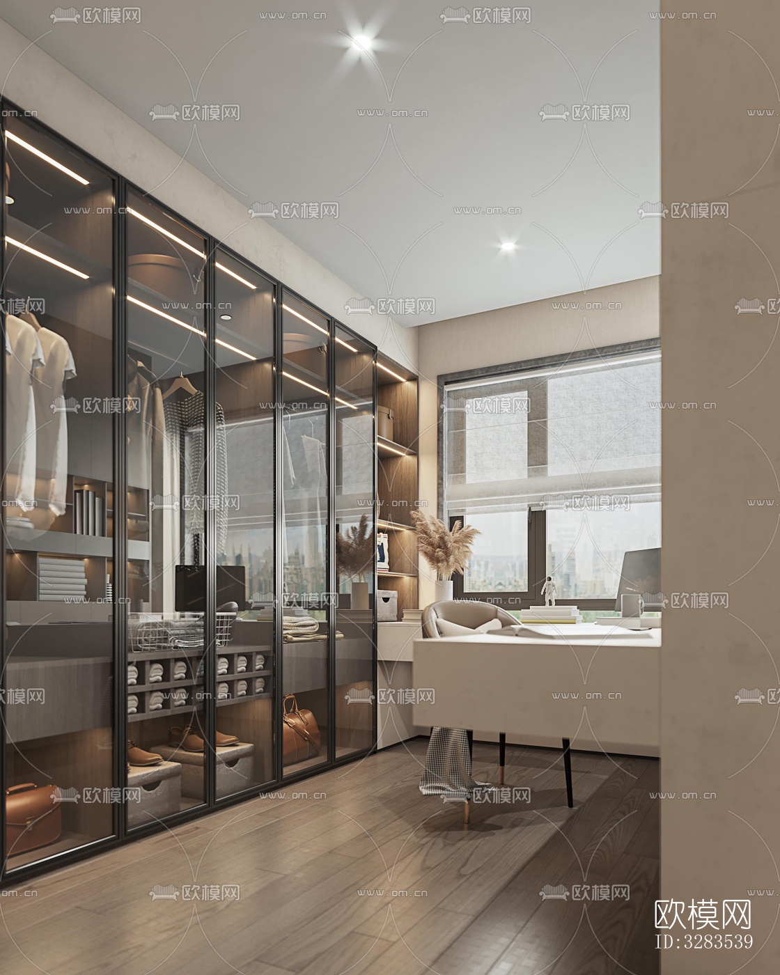 现代大平层效果图下载（渲染图8）