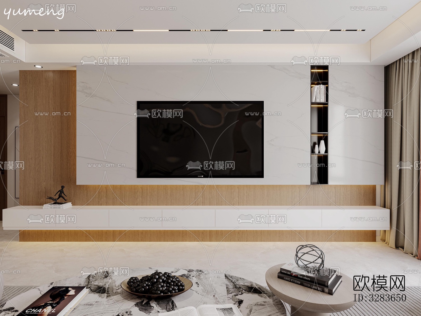 现代客餐厅效果图下载（渲染图2）