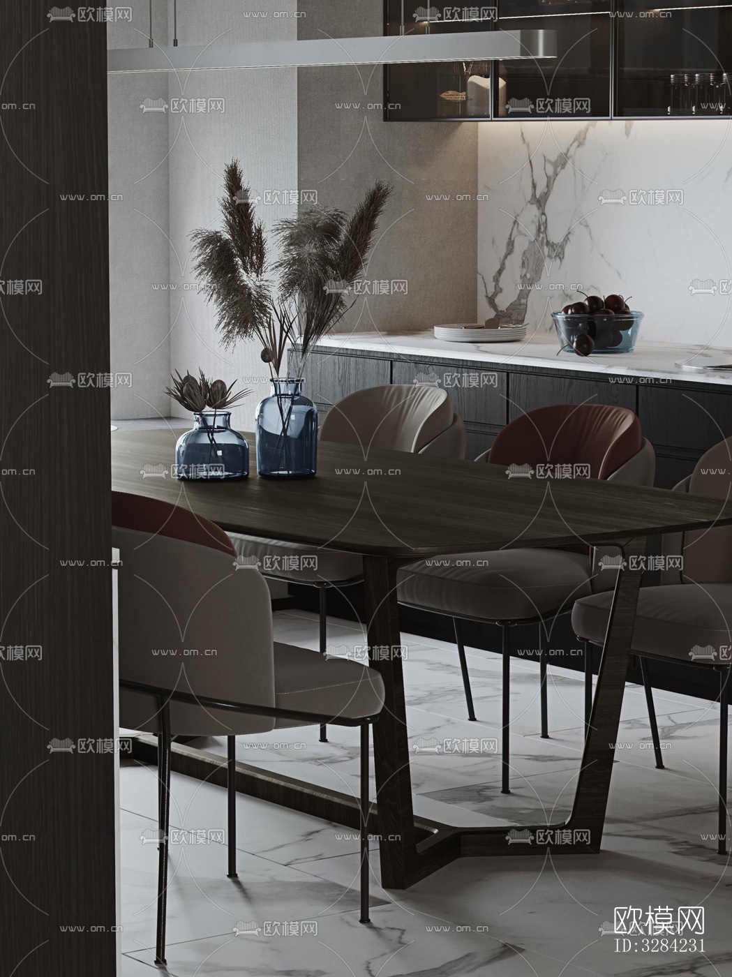 现代客餐厅效果图下载（渲染图2）