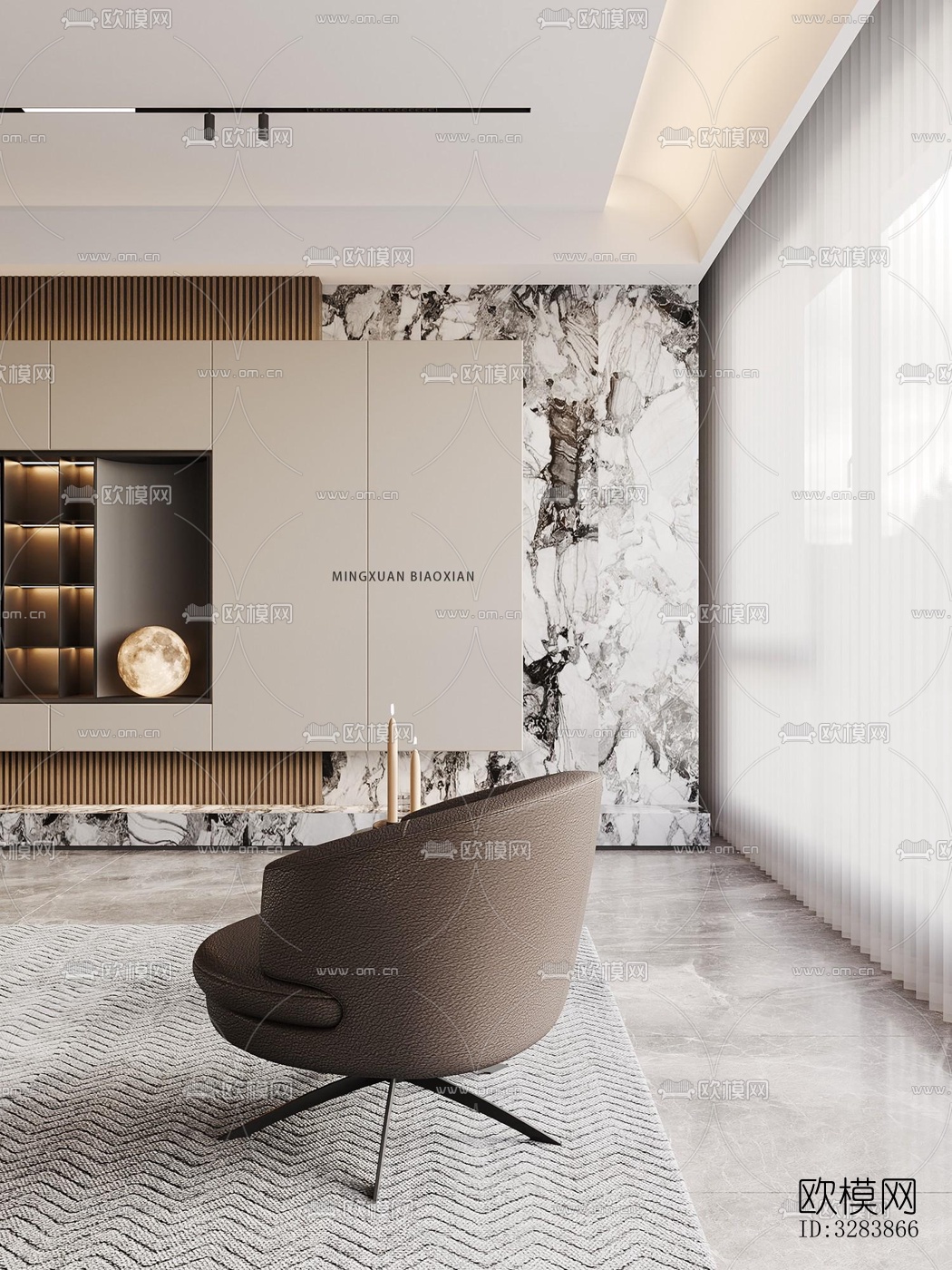 现代客餐厅效果图下载（渲染图8）