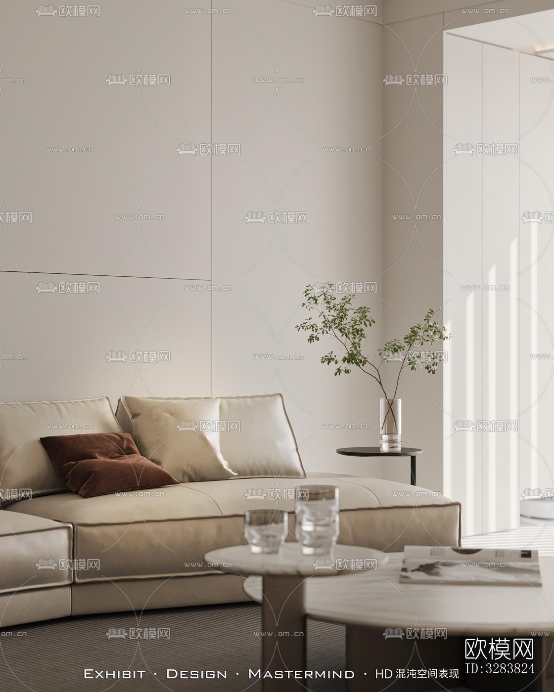 现代客餐厅效果图下载（渲染图2）