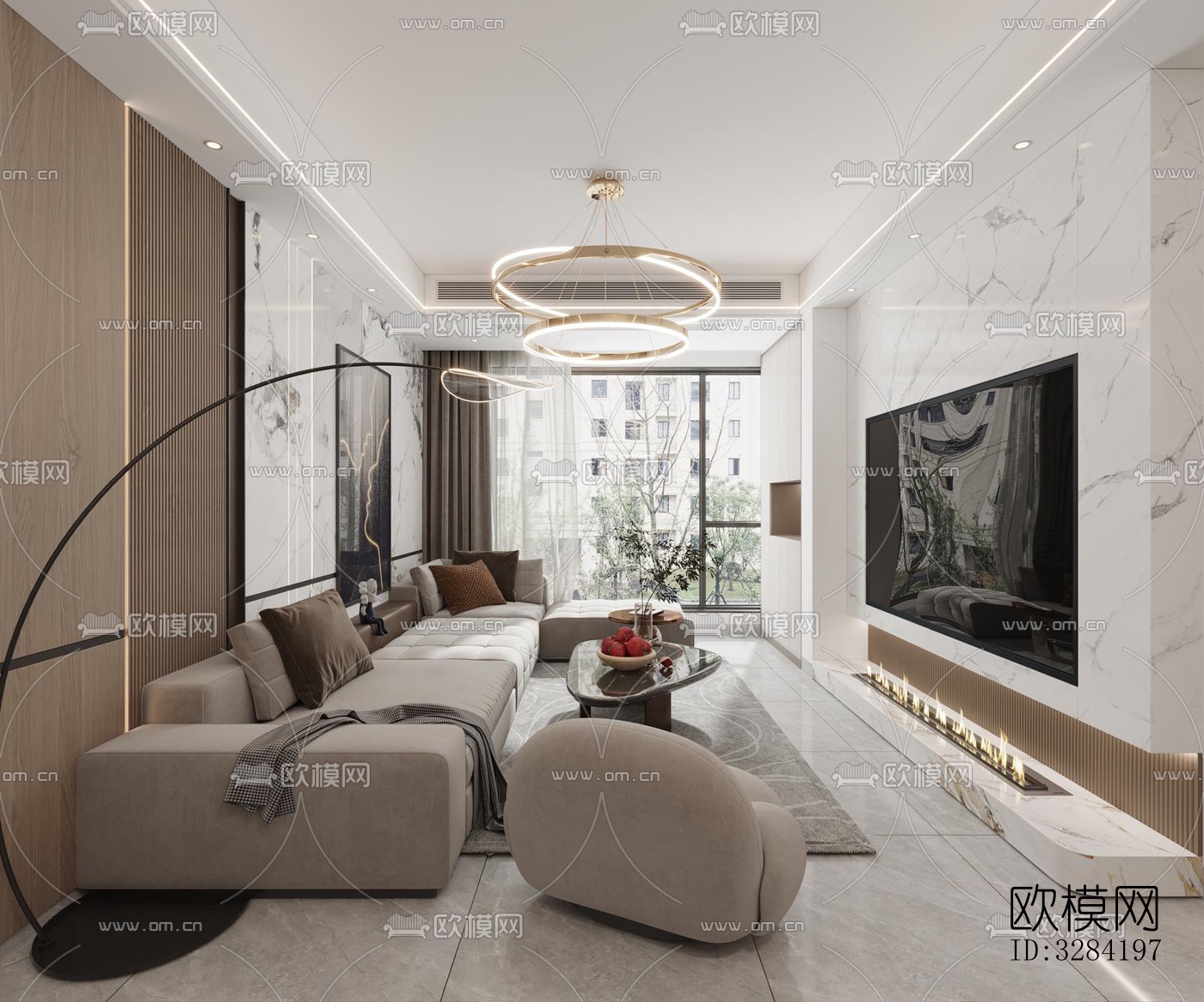 现代客餐厅效果图下载（渲染图10）