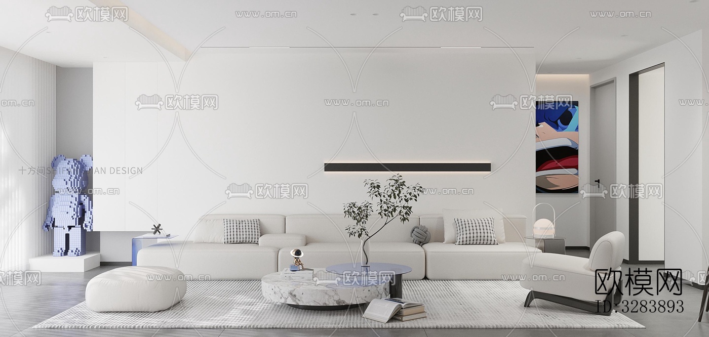 现代客餐厅效果图下载（渲染图5）