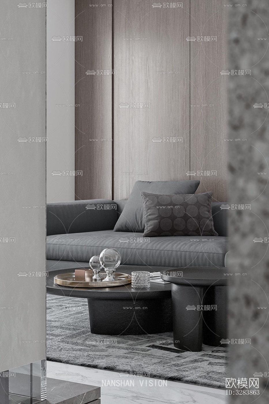 现代客餐厅效果图下载（渲染图4）