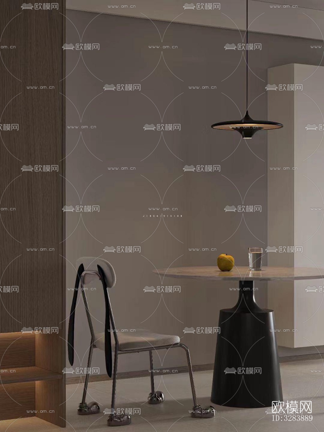 现代客餐厅效果图下载（渲染图4）