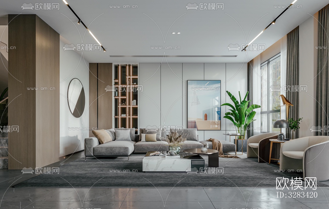 现代别墅效果图下载（渲染图4）