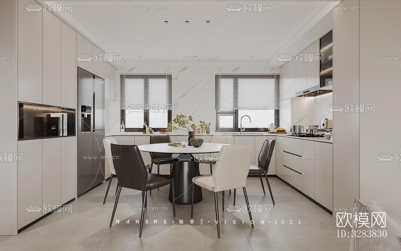现代客餐厅效果图下载（渲染图6）