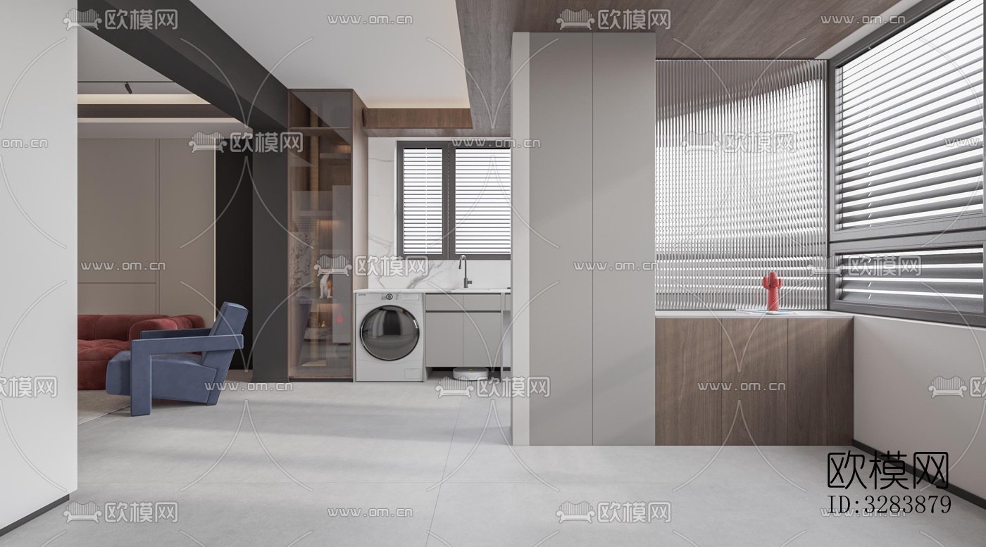 现代客餐厅效果图下载（渲染图2）