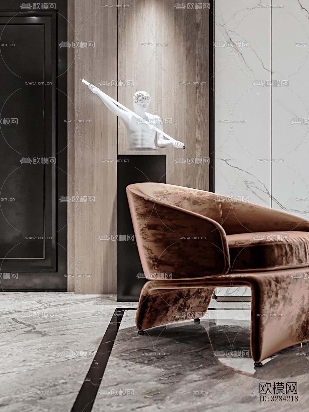 现代客餐厅效果图下载（渲染图3）