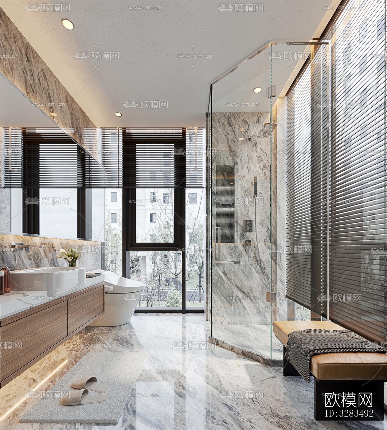 现代卧室效果图下载（渲染图7）