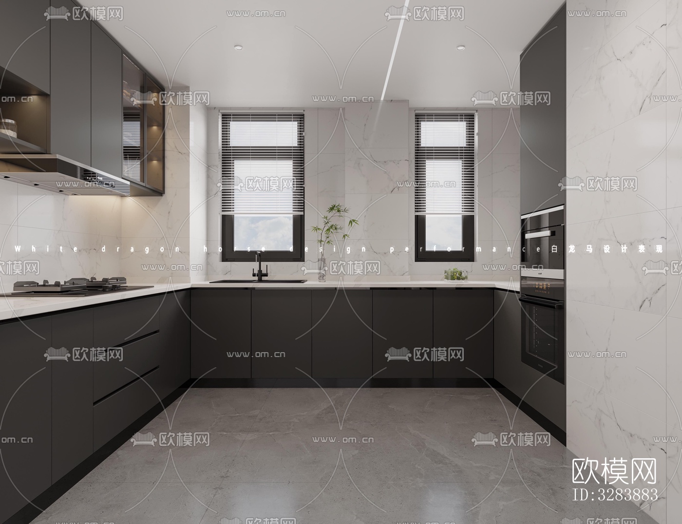 现代客餐厅效果图下载（渲染图4）