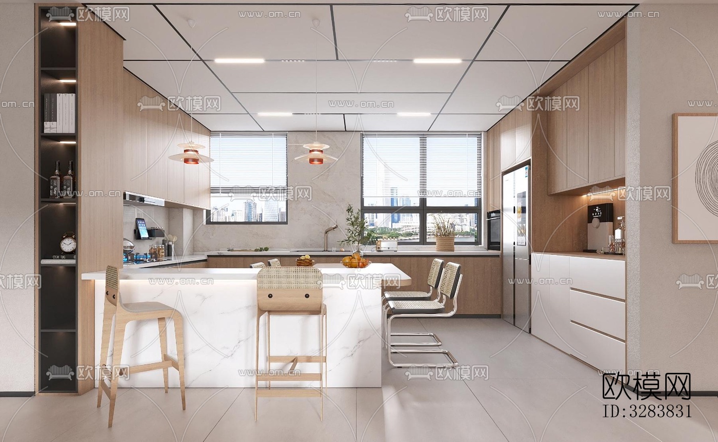 现代客餐厅效果图下载（渲染图1）