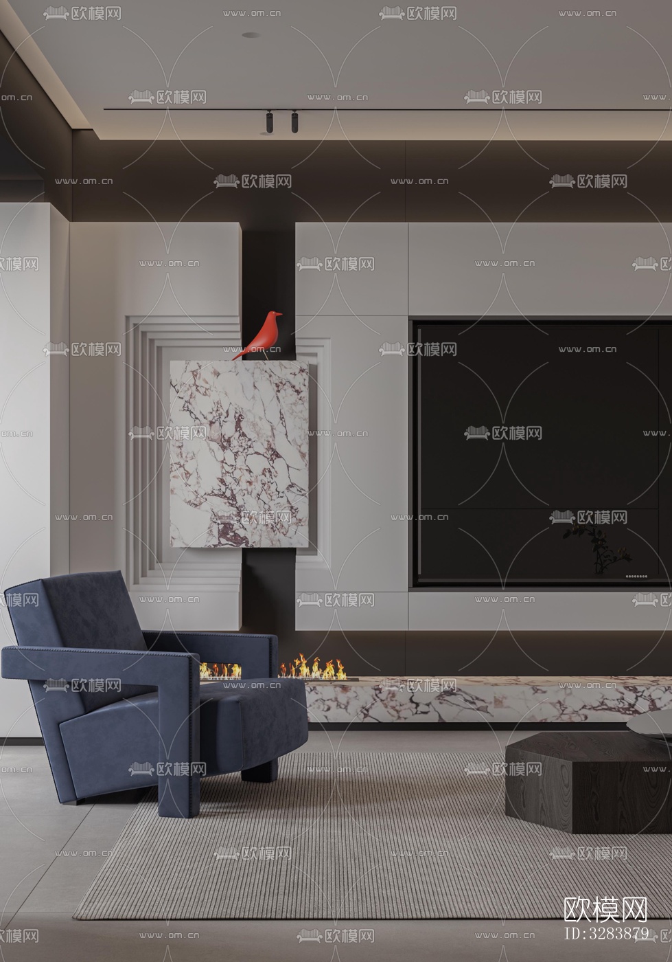 现代客餐厅效果图下载（渲染图8）