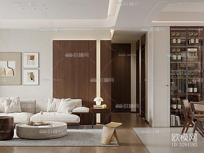 现代客餐厅效果图下载（渲染图3）