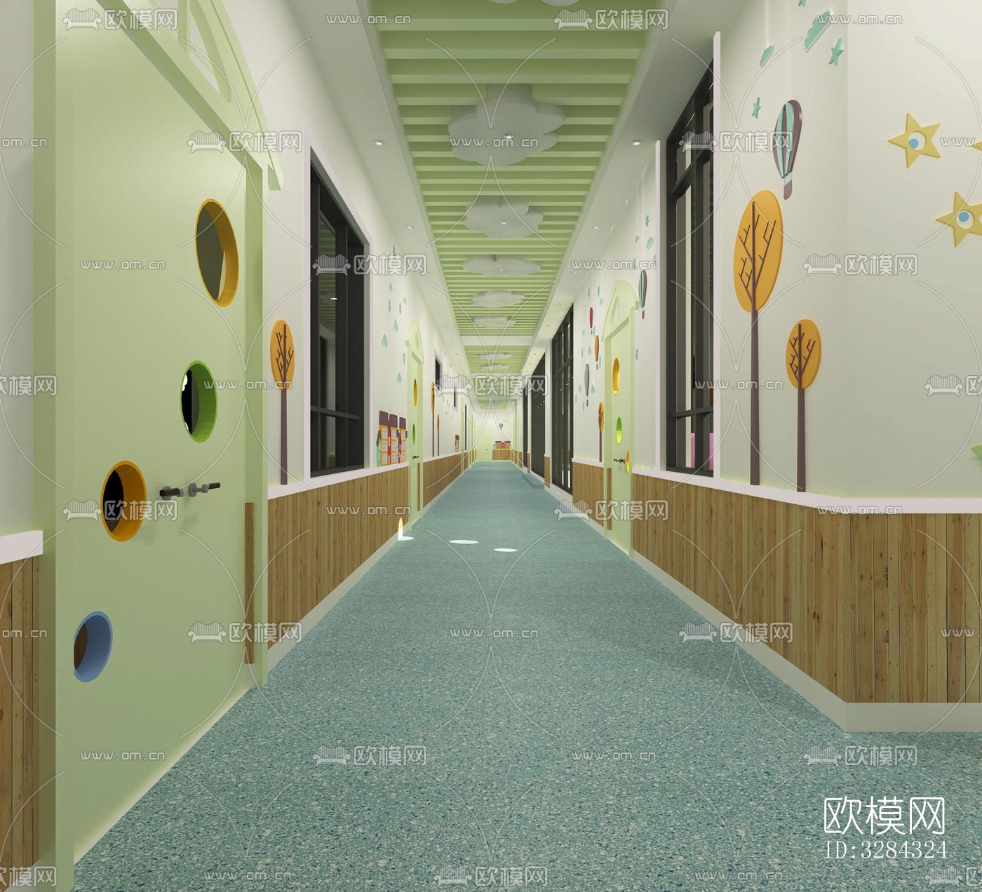 现代幼儿园效果图下载（渲染图7）