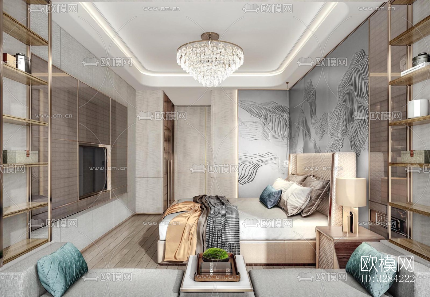 现代客餐厅效果图下载（渲染图2）