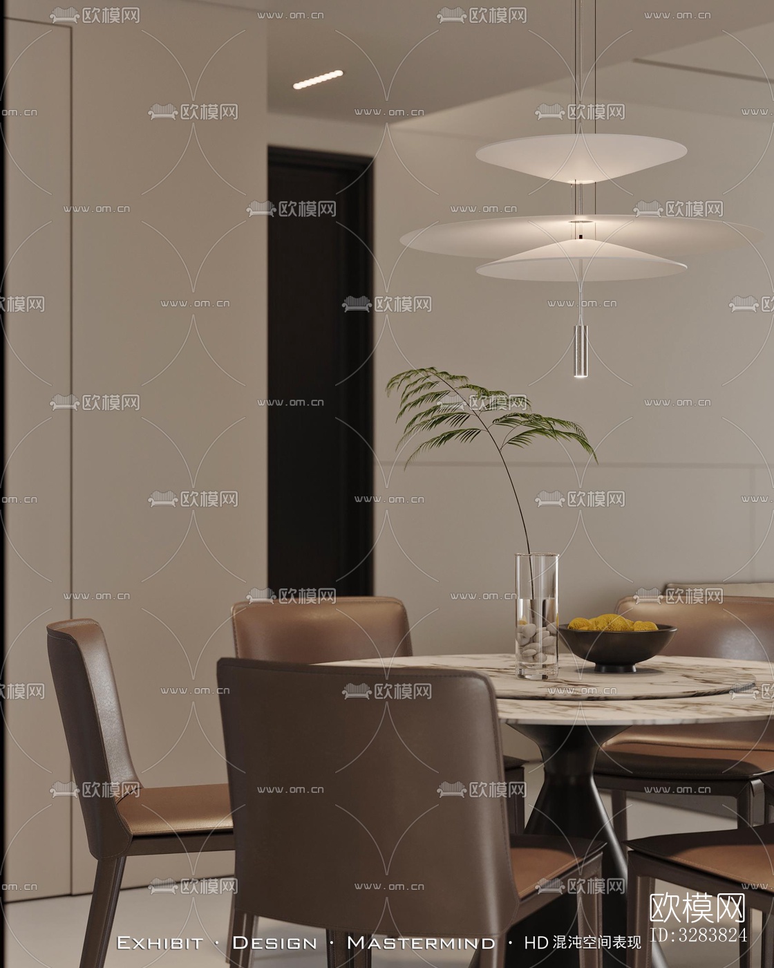 现代客餐厅效果图下载（渲染图4）