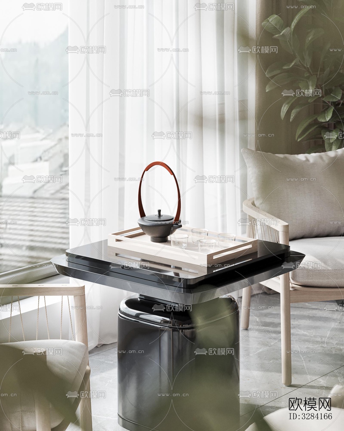 现代客餐厅效果图下载（渲染图2）